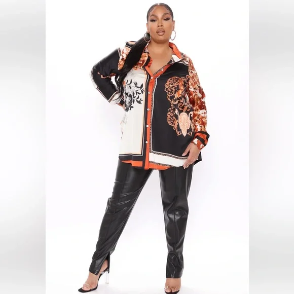 Fashion Nova Satin Blouse Size Small like new - Picture 4 of 7